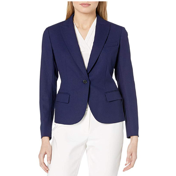 Anne Klein Women's One Button Jacket, Navy 12 - Picture 1 of 1
